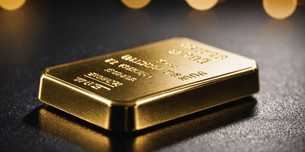 Lingot d'or avec étiquette de pureté en carats