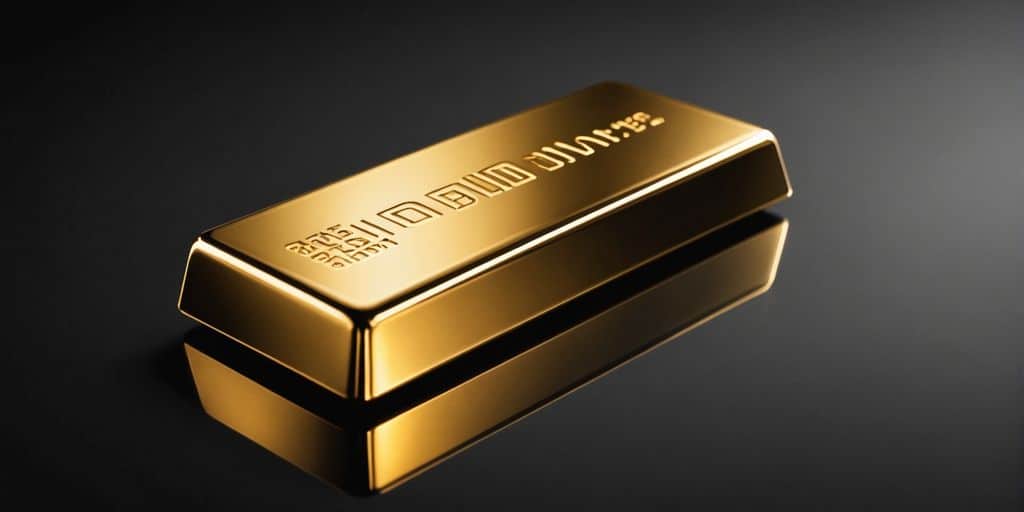 Lingot d'or brillant sur fond sombre