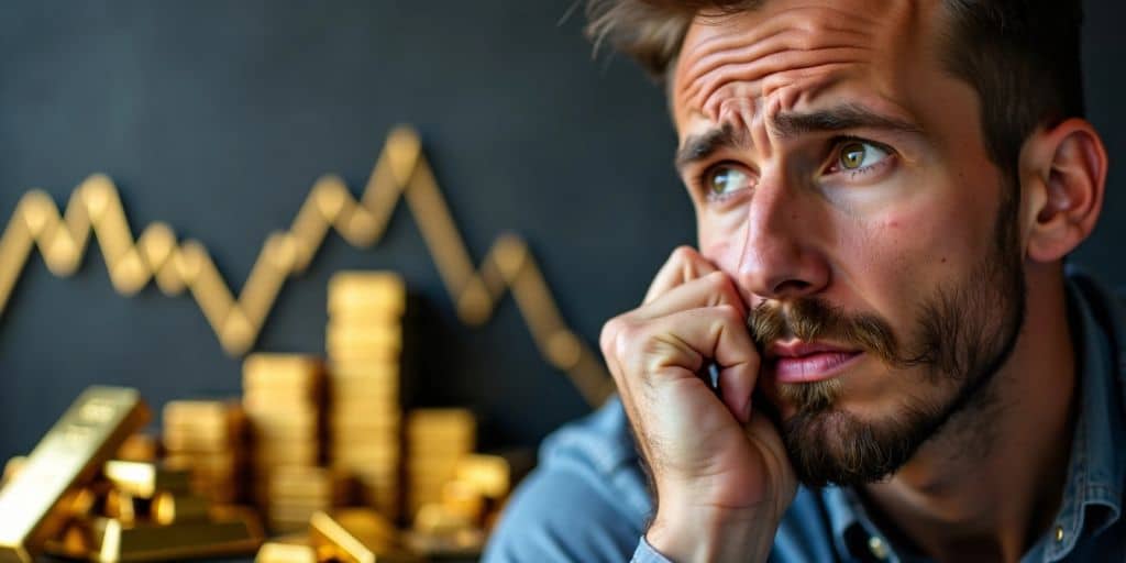 Person réfléchissant à l'investissement dans l'or.