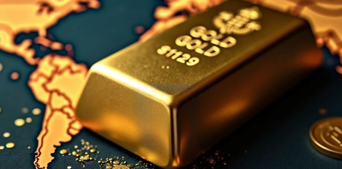 Un lingot d'or sur un fond sombre.