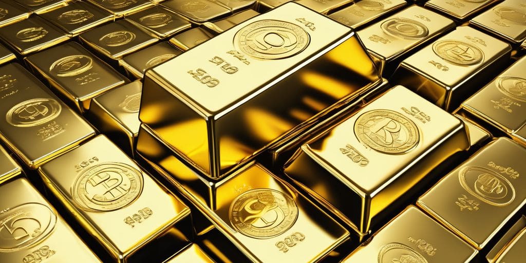 gold as a hedge against inflation, historical analysis, financial charts, gold bars, economic stability