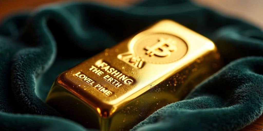 Barre d'or sur un tissu en velours noir.