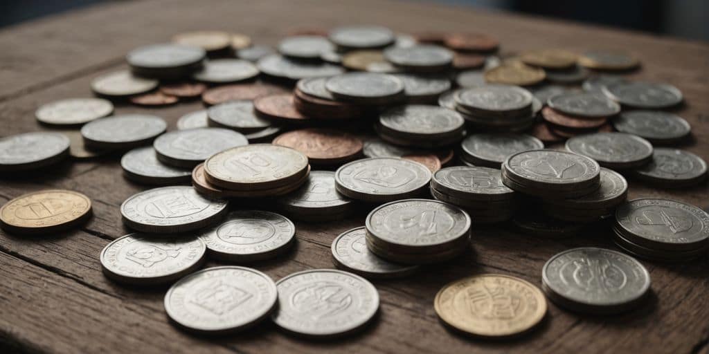 Collection de pièces de monnaie anciennes pour la vente