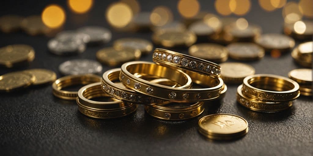 Or 9, 14, 18 et 24 carats comparés visuellement.