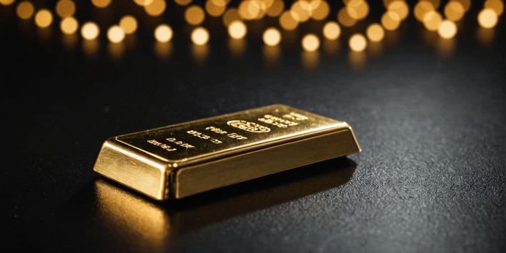 Lingot d'or pur sur fond noir élégant