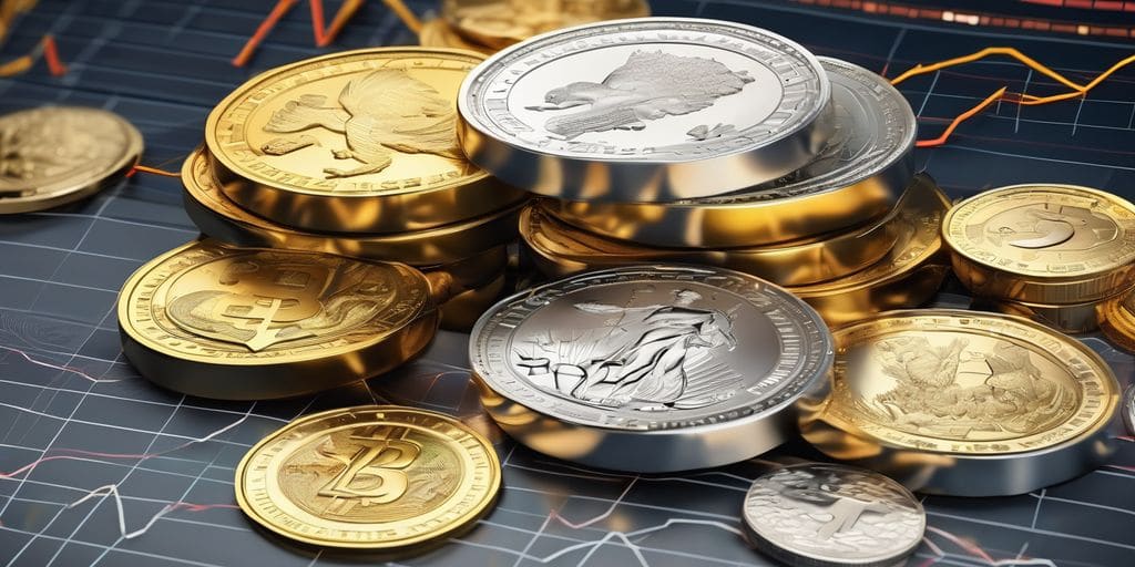 gold and silver trading strategies, financial market, risk and return, stock market, investment, coins, graphs, charts