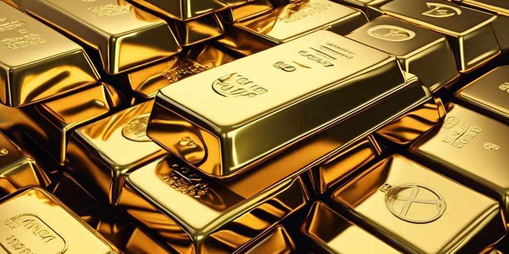 gold bars with inflation and deflation symbols
