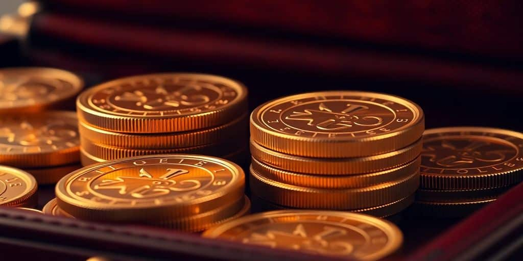 Des pièces de Napoléon en or dans un portefeuille.