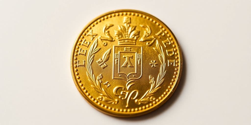 Une pièce de Napoléon en or brillamment polie.