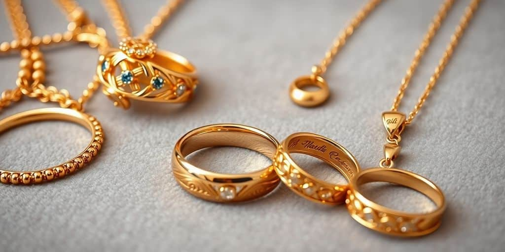 Bijoux en or élégants sur fond en velours.