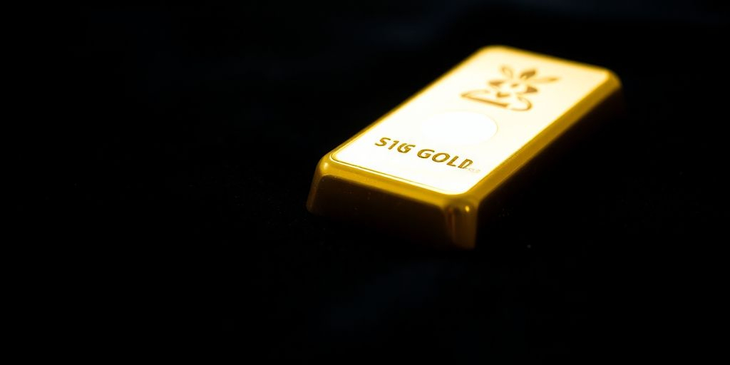 Lingot d'or sur un fond sombre.