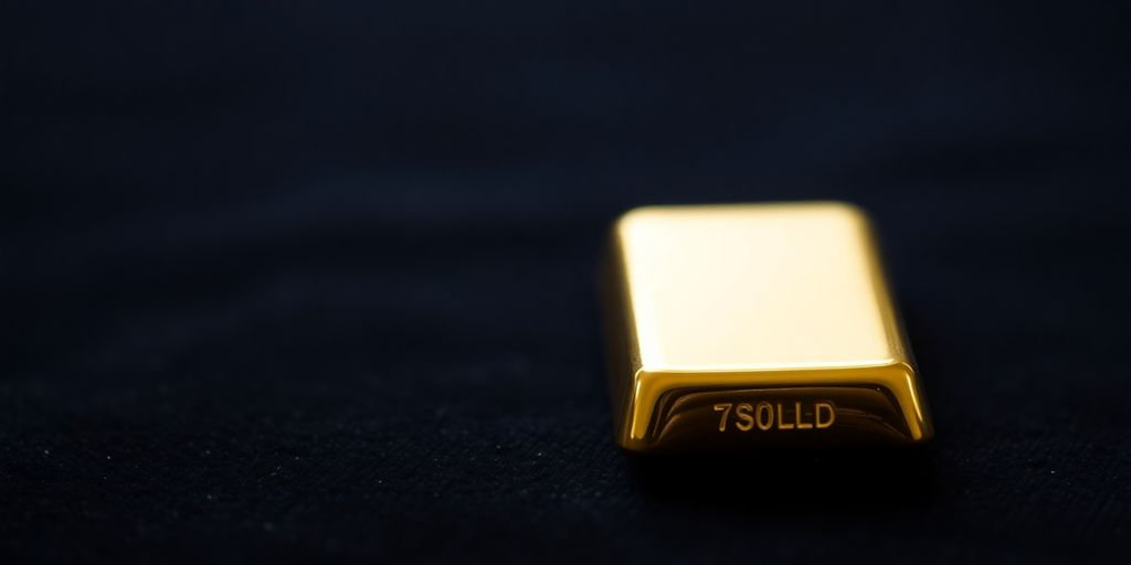 Lingot d'or sur un fond sombre.