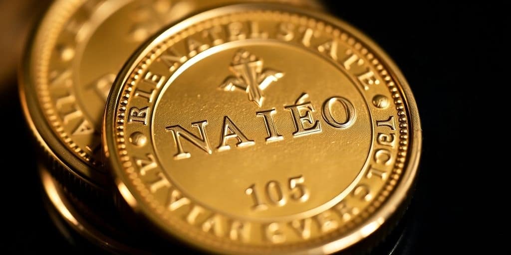 Pièce de Napoléon en or avec année de fabrication.