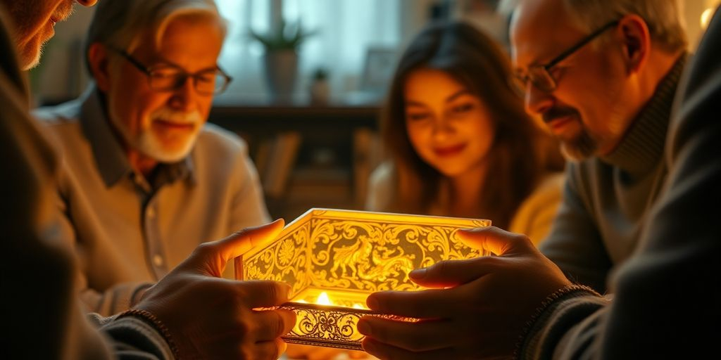 Héritage d'or transmis entre générations.