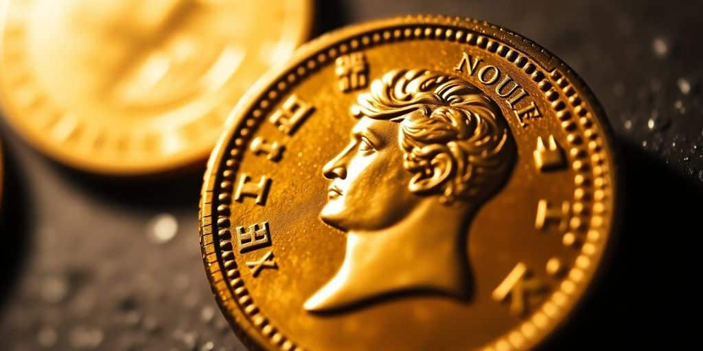 Pièce en or de Napoléon en gros plan.