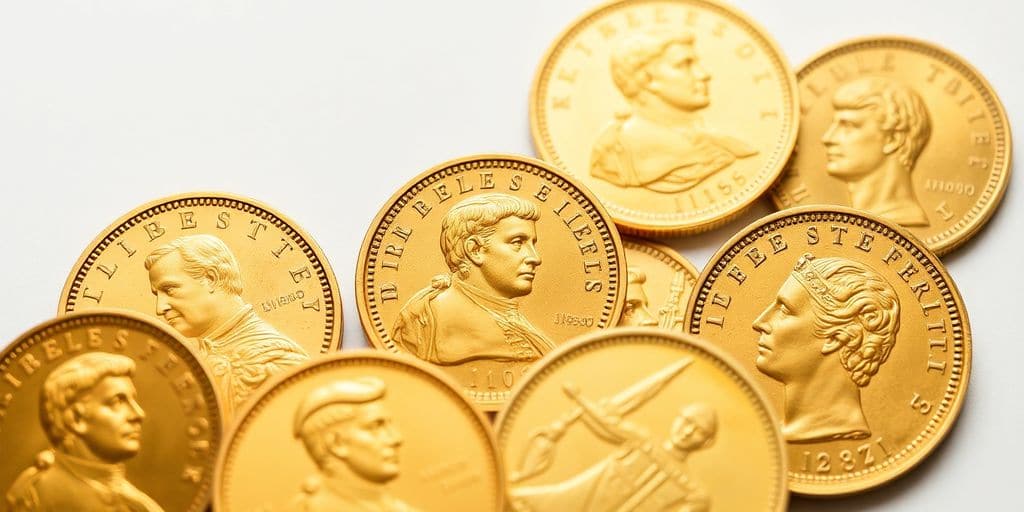 Collection de pièces en or de Napoléon.