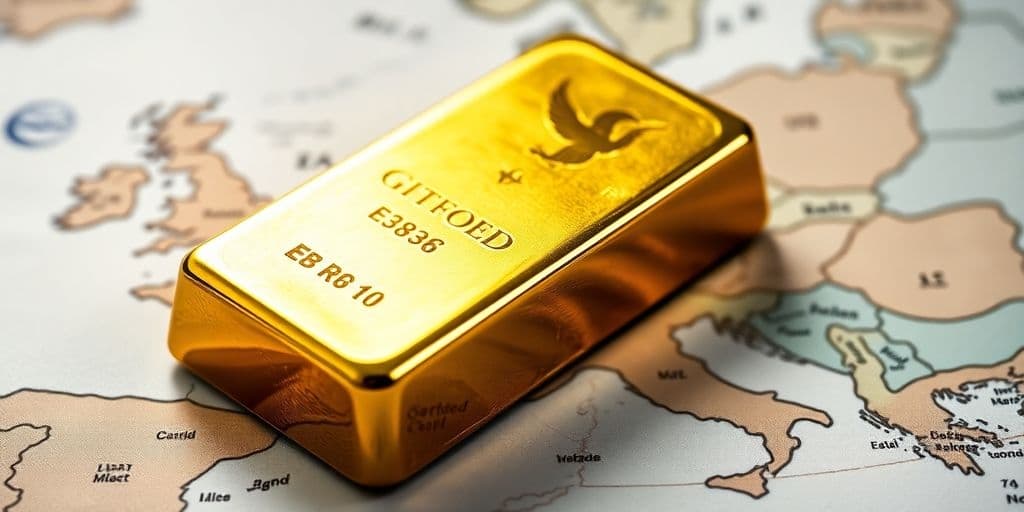 Image d'une barre d'or sur une carte