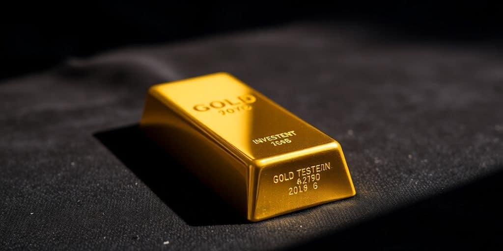 Lingot d'or sur un fond sombre et élégant.