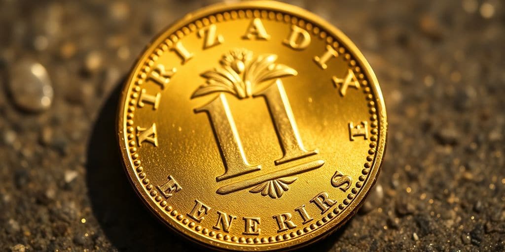 Pièce de monnaie Napoléon en or en gros plan.