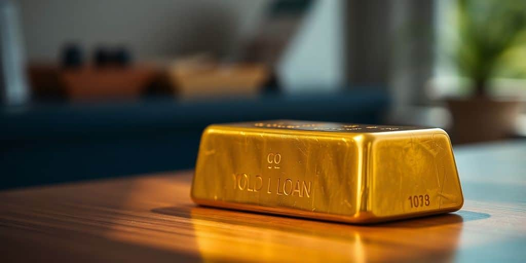 Lingot d'or sur une table en bois.