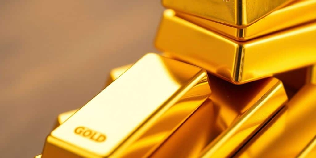 Des barres d'or brillantes empilées avec éclat.