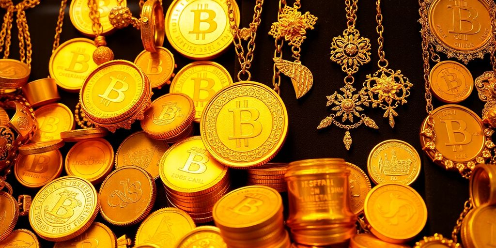 Pièces d'or brillantes et bijoux à Toulouse.