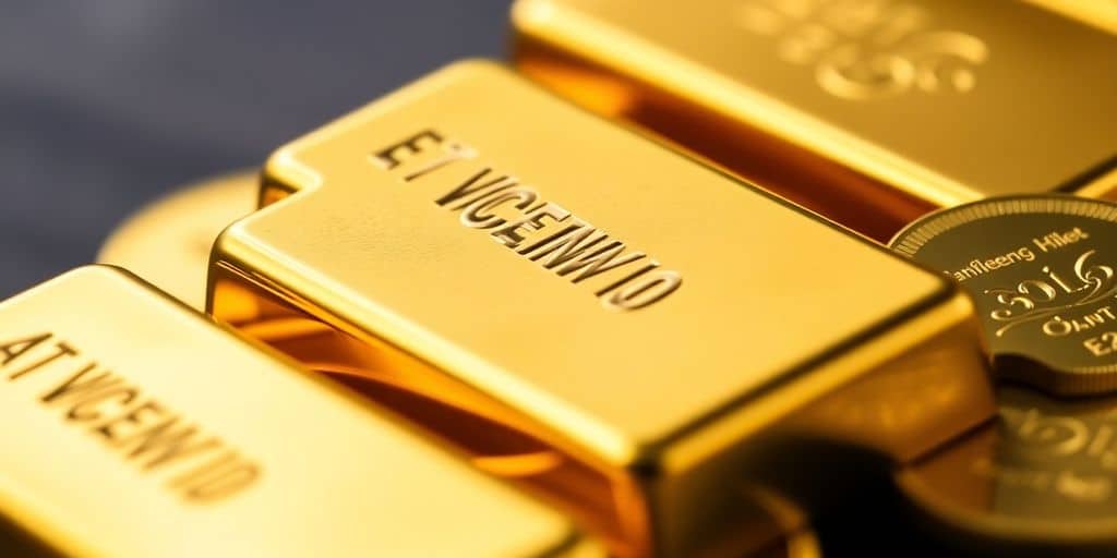 Des barres et pièces d'or brillantes.