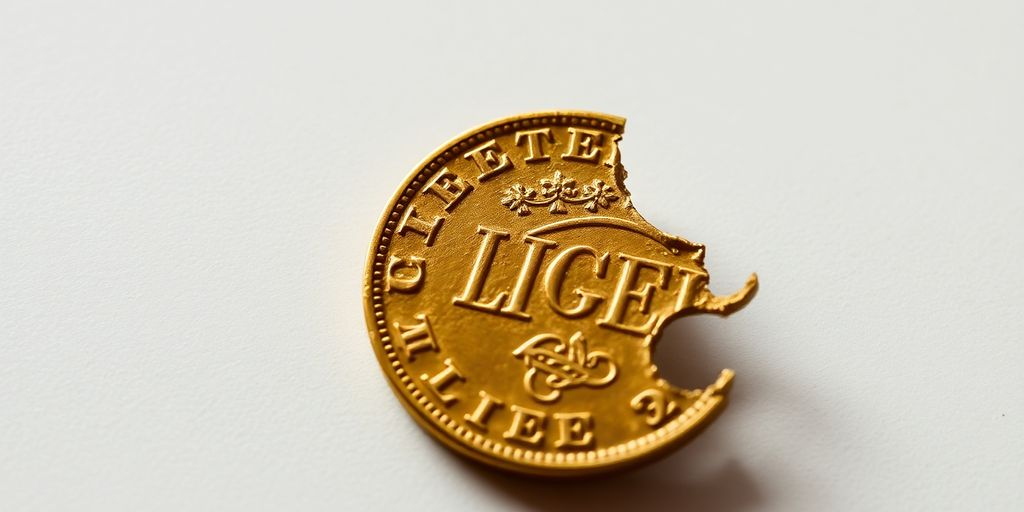Napoléon en or partiellement endommagé sur fond neutre.