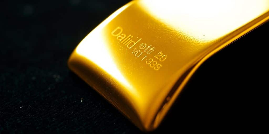 Lingot d'or sur un fond sombre.