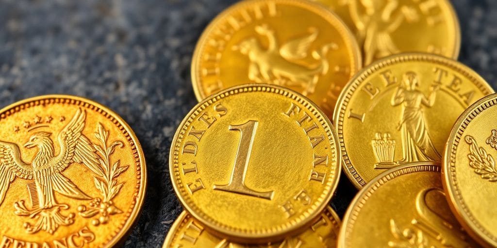 Premiers francs en or avec des détails raffinés.