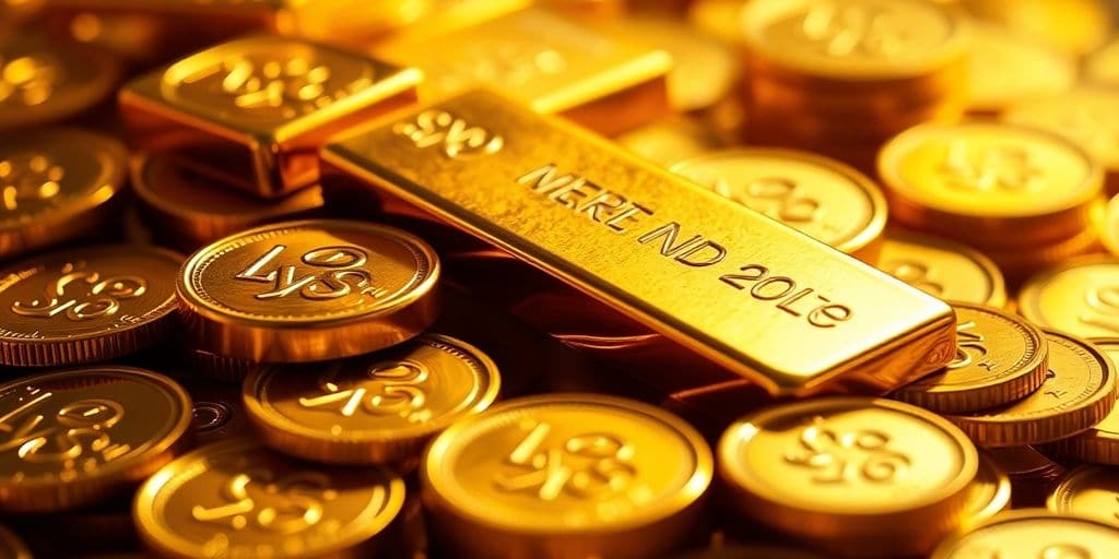 Des lingots et des pièces d'or en gros plan.
