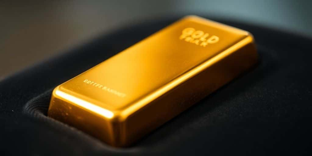 Un lingot d'or sur un fond sombre.