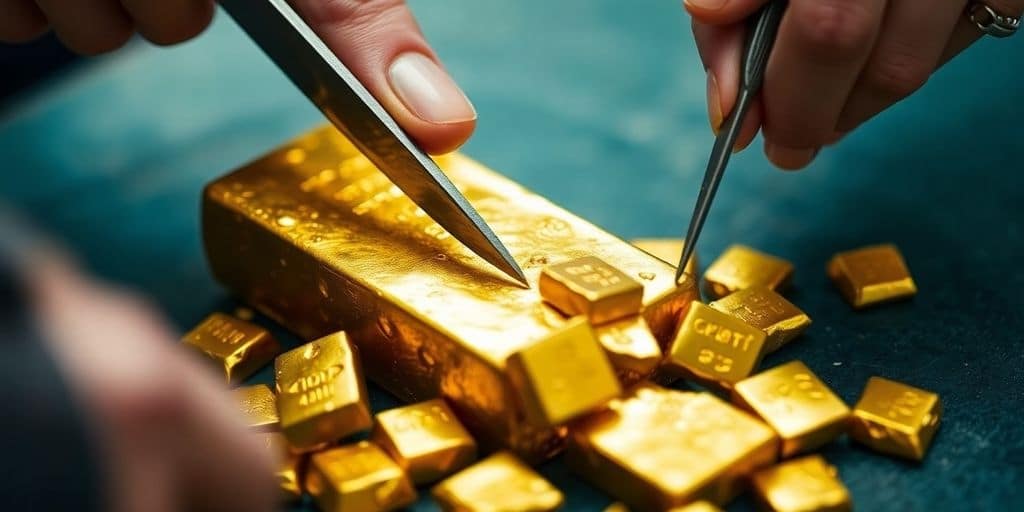 Diviser un lingot d’or en morceaux.