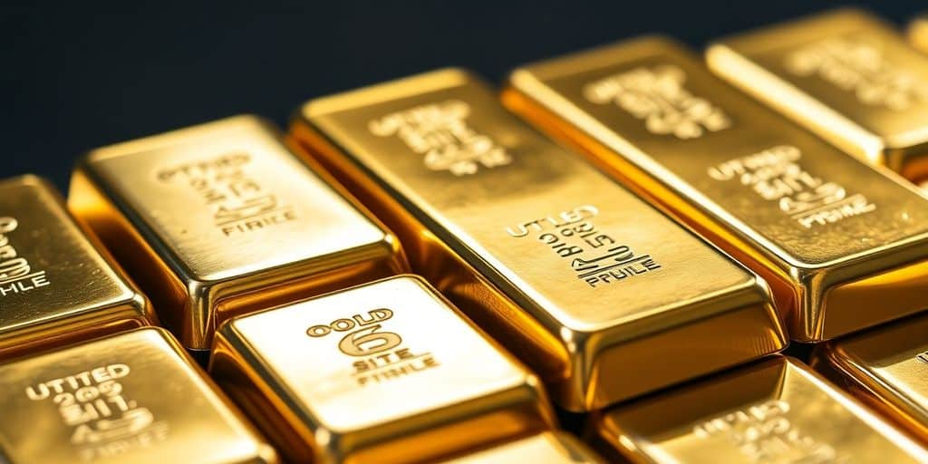 Lingots d'or et d'argent empilés.
