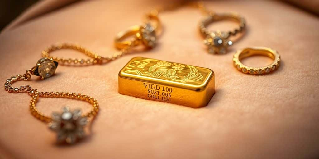 Lingot d'or sur un fond en velours.