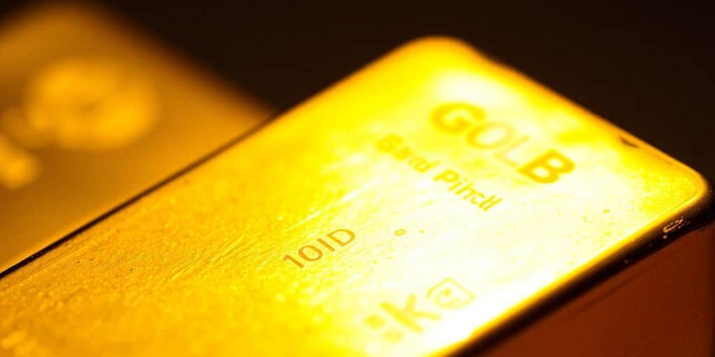 Lingot d'or avec une partie coupée.