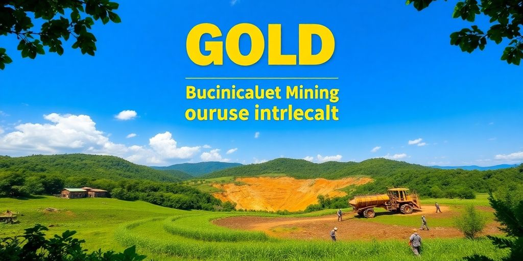 Mine d'or éthique avec des travailleurs et la nature.