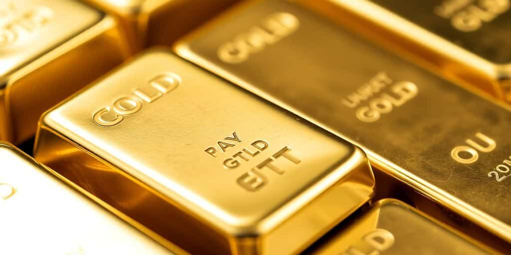 Barres de palladium et d'or côte à côte.