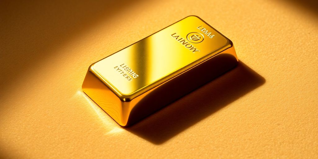 Lingot d'or sur un fond en velours.