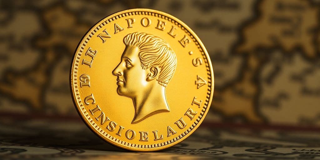 Pièce de 20 francs Napoléon en or.