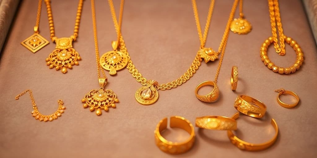 Bijoux en or élégants sur un fond en velours.