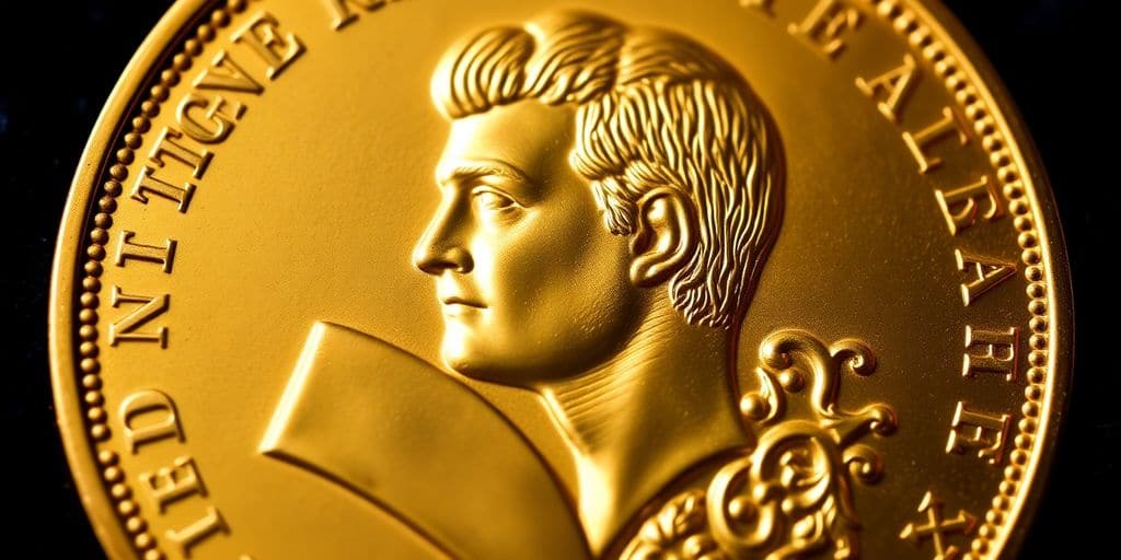 Pièce en or Napoléon commémorative de la Révolution française.