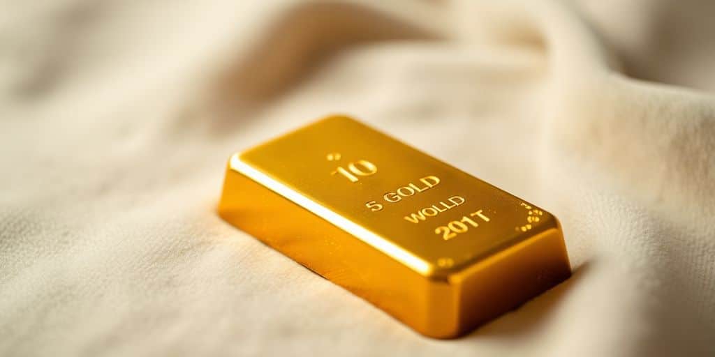 Brique d'or sur un tissu en velours.