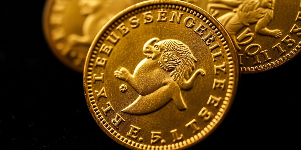 Pièce de monnaie Napoléon en or gravé.