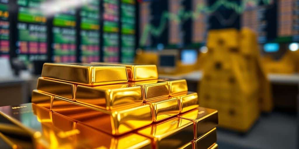 Des lingots d'or empilés sur un fond flou.