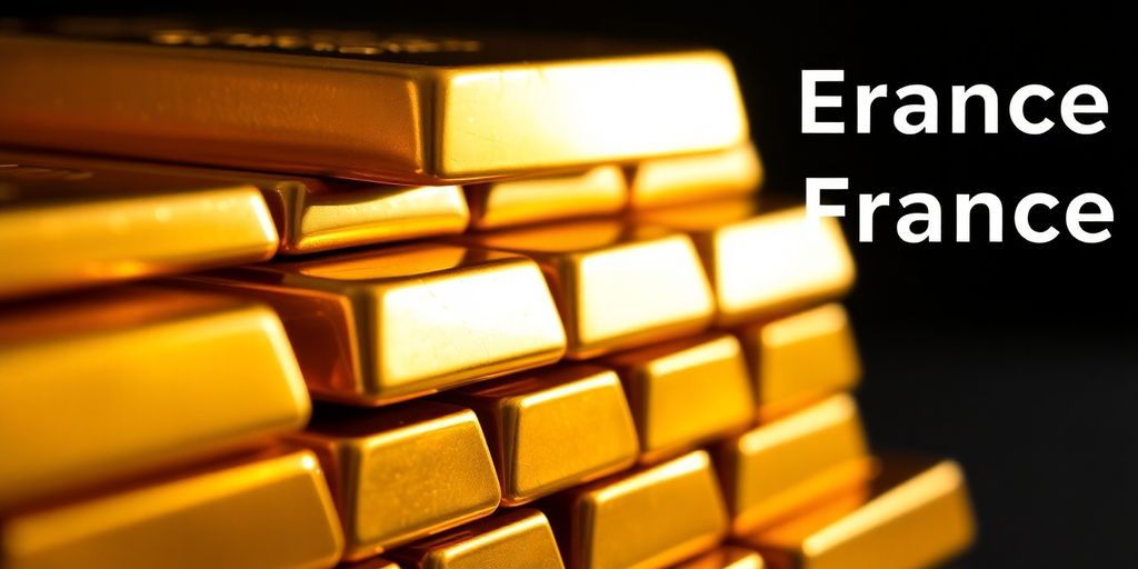 Barres d'or empilées sur un fond sombre.