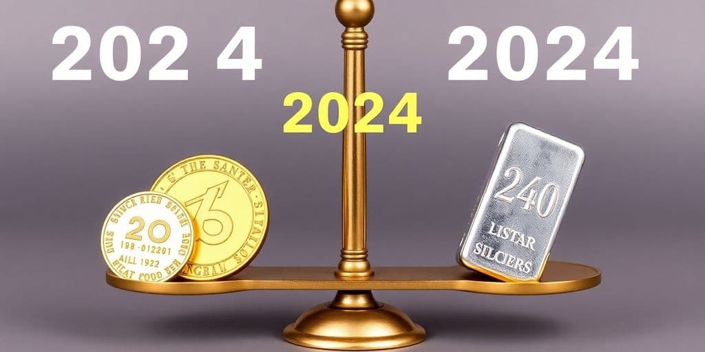 Balance entre or et argent pour investissement.