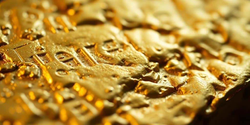 Lingot d'or historique avec détails raffinés.