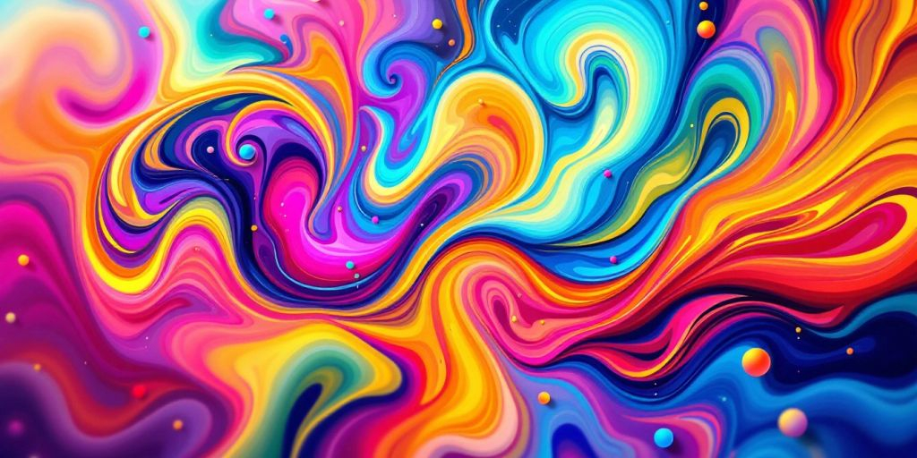 Design abstrait coloré avec des motifs tourbillonnants.