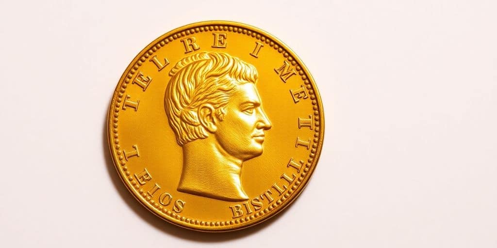 Pièce en or de Napoléon avec détails raffinés.